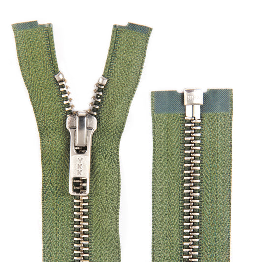 Metal YKK zipper RMNOR-56 DA C5 PE14 (567) Olive Green