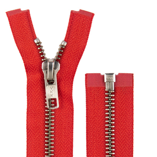 Metal YKK zipper RMNOR-56 DA C5 PE14 (519) Hot Red