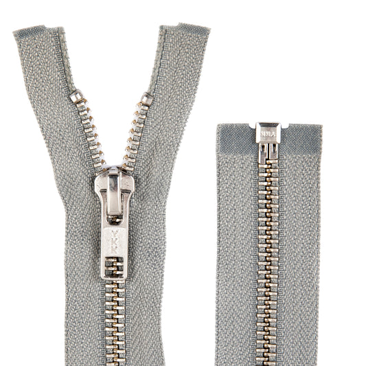 Metal YKK zipper RMNOR-56 DA C5 PE14 (181) Grey